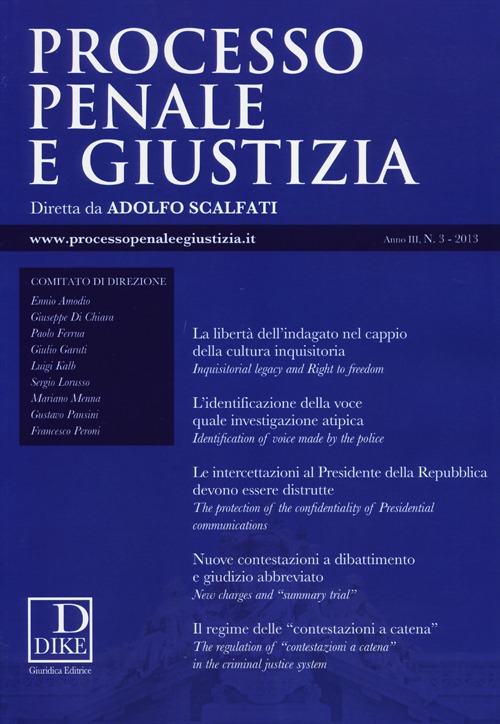 Processo penale e giustizia (2013). Vol. 3