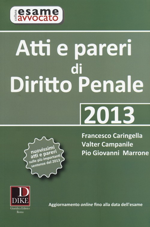 Atti e pareri di diritto penale