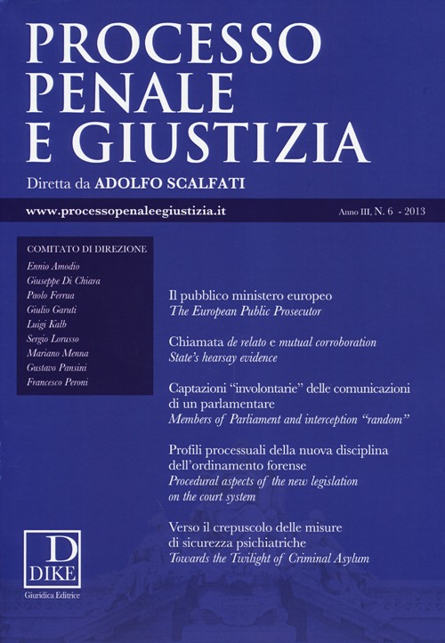Processo penale e giustizia (2013). Vol. 6