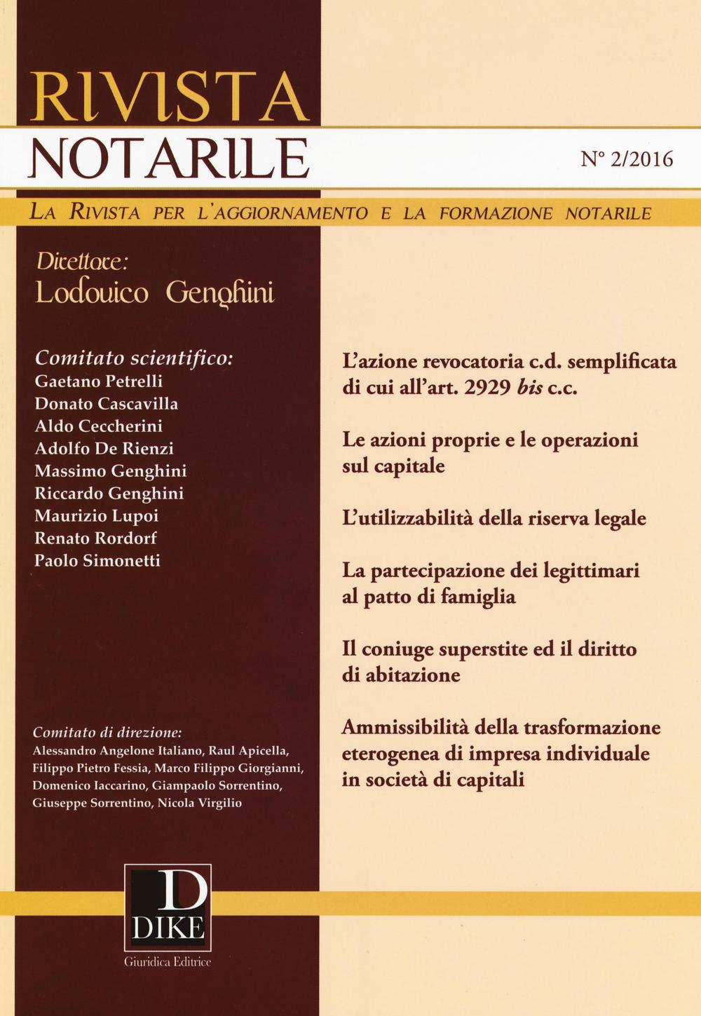 Rivista notarile (2016). Vol. 2
