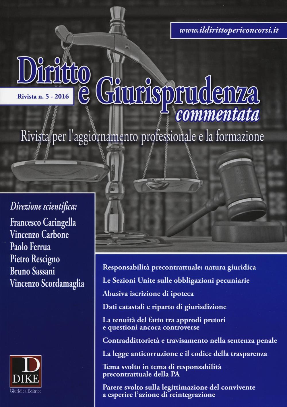 Diritto e giurisprudenza commentata (2016). Vol. 5