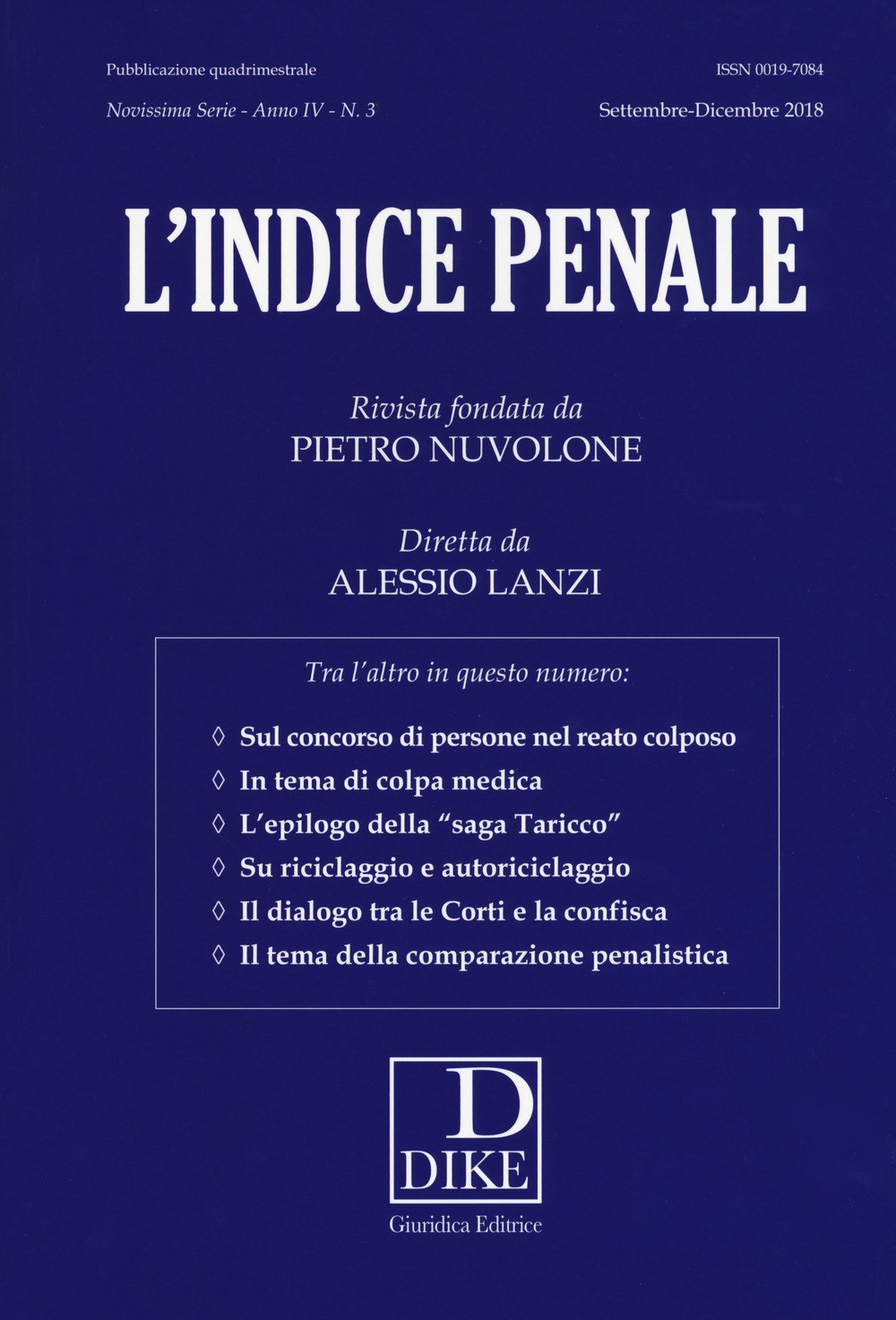L'indice penale (2018). Vol. 3