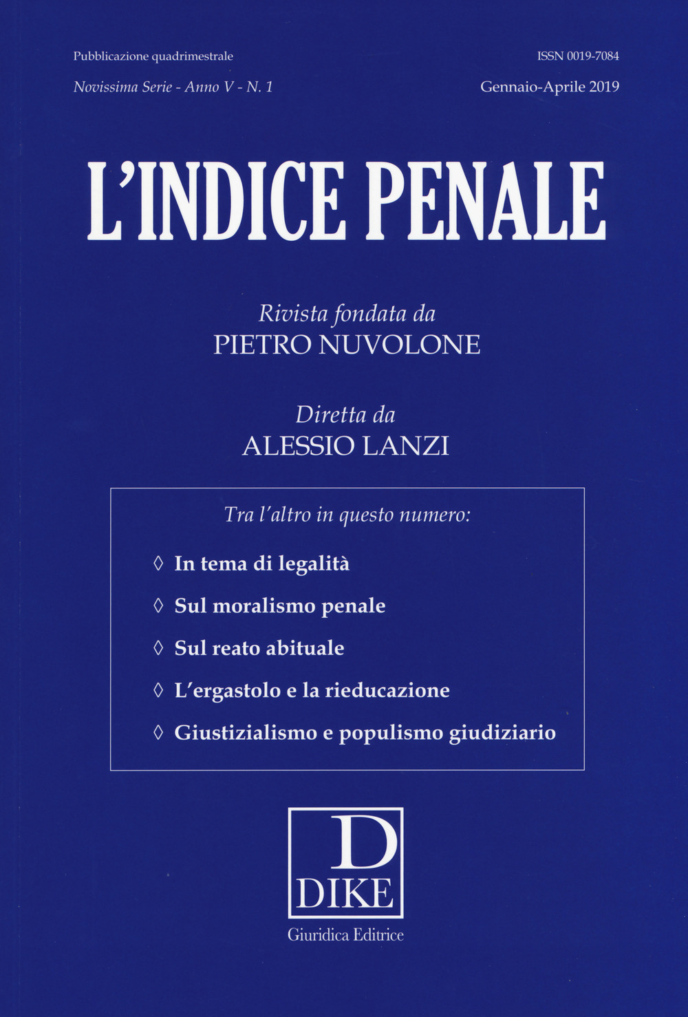 L'indice penale (2019). Vol. 1