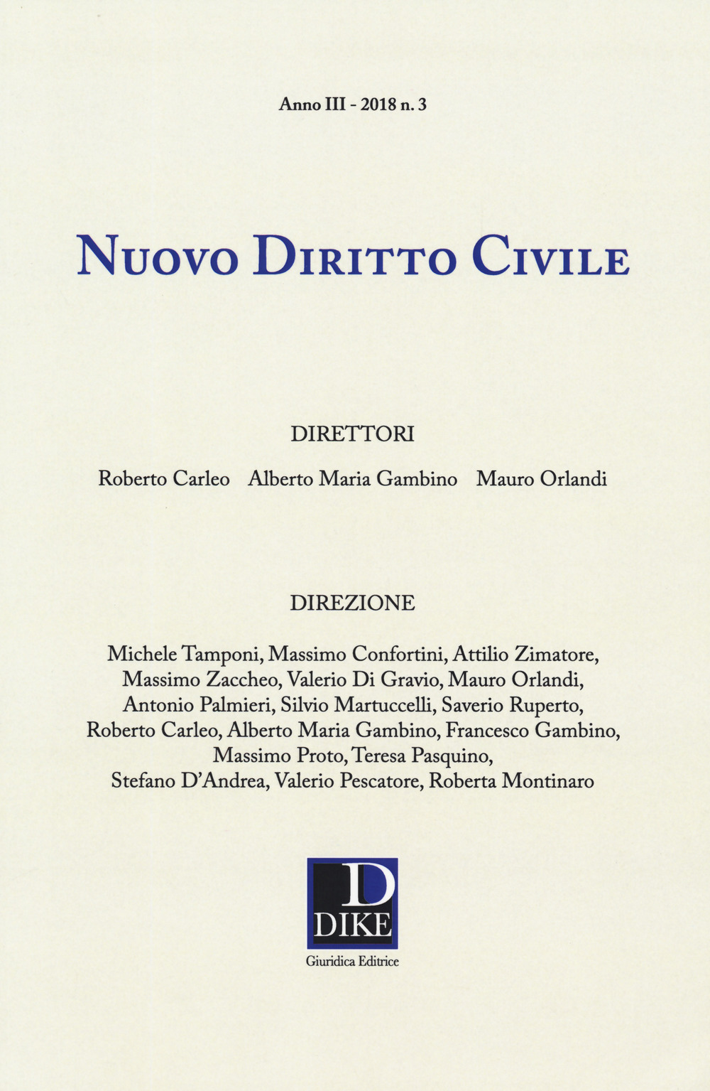 Nuovo diritto civile (2018). Vol. 3