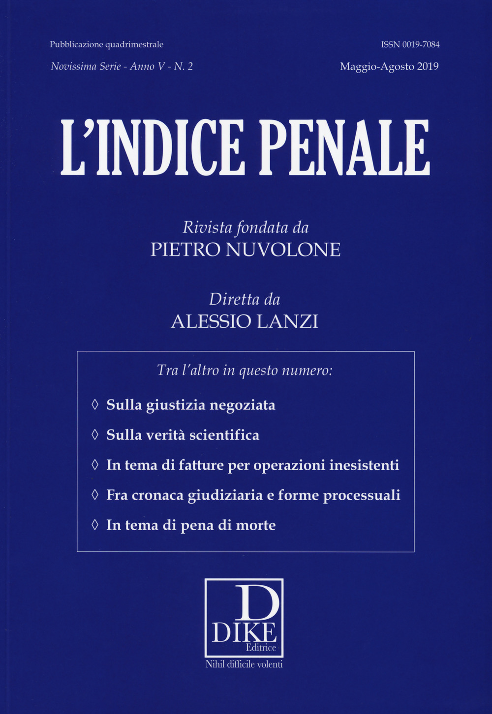 L'indice penale (2019). Vol. 2