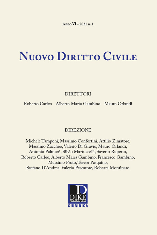 Nuovo diritto civile (2021). Vol. 1