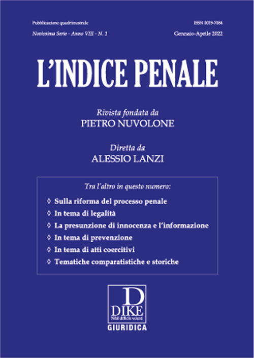 L'indice penale (2022). Vol. 1