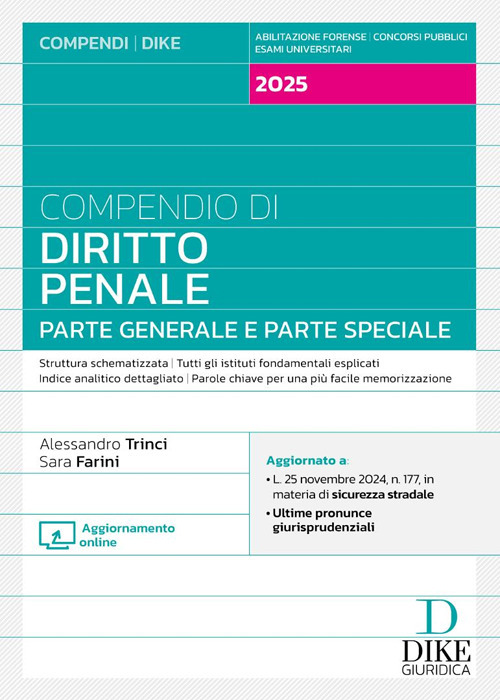 Compendio di diritto penale. Parte generale e parte speciale 2025. Nuova ediz. Con aggiornamento online