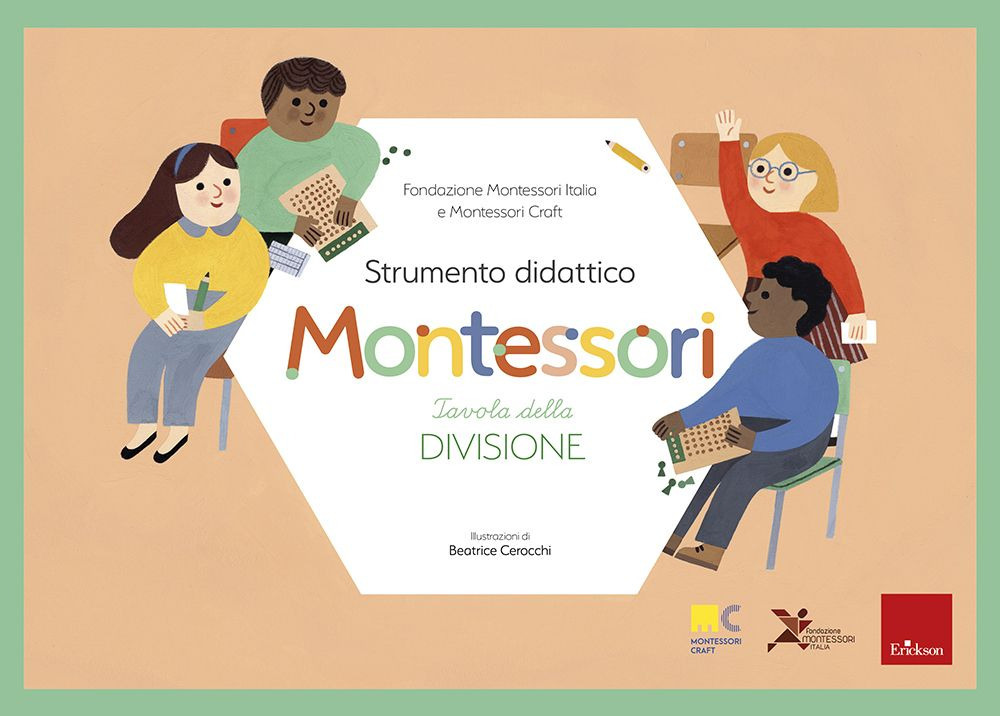 Tavola della divisione. Strumento didattico Montessori. Con Prodotti vari