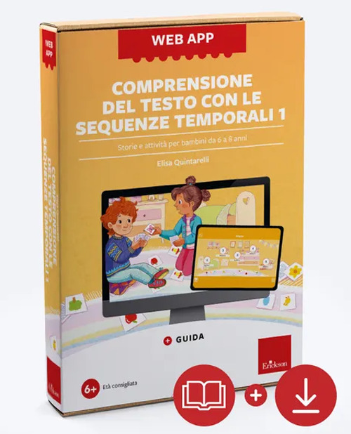 Comprensione del testo con sequenze temporali. Storie e attività per bambini da 6 a 8 anni. Web app. Con software