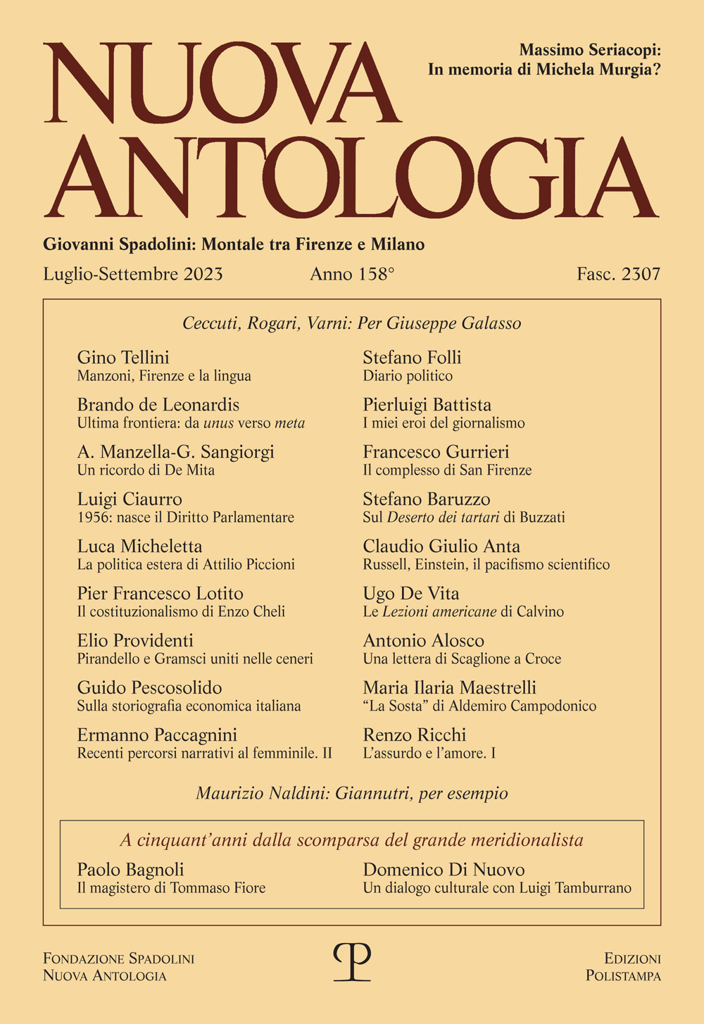 Nuova antologia (2023). Vol. 3: Luglio-settembre