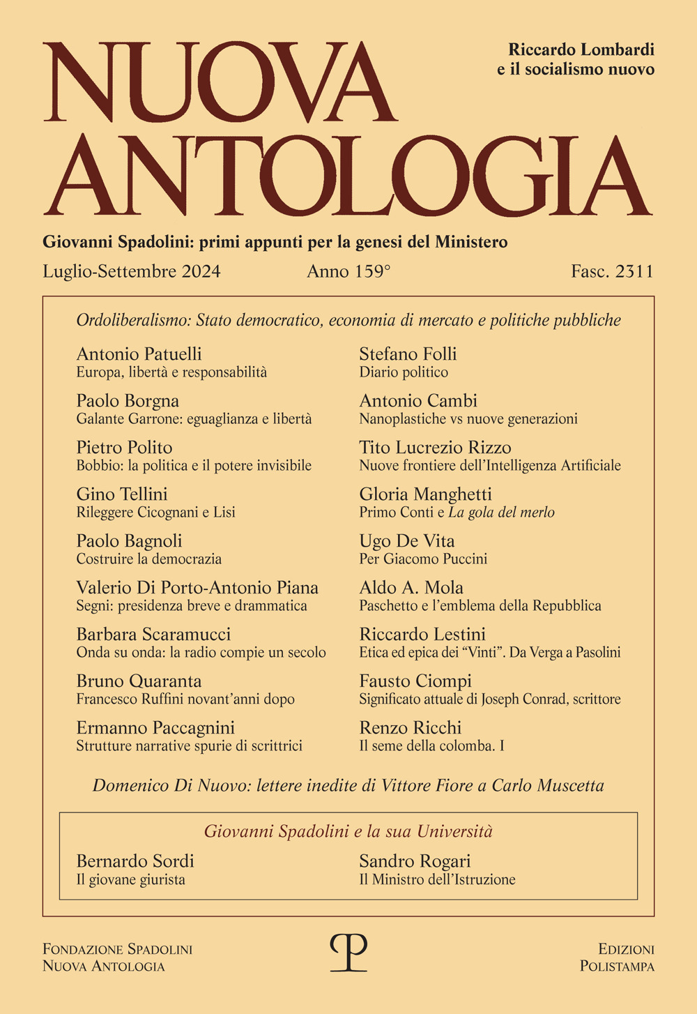 Nuova antologia (2024). Vol. 159: Luglio-settembre