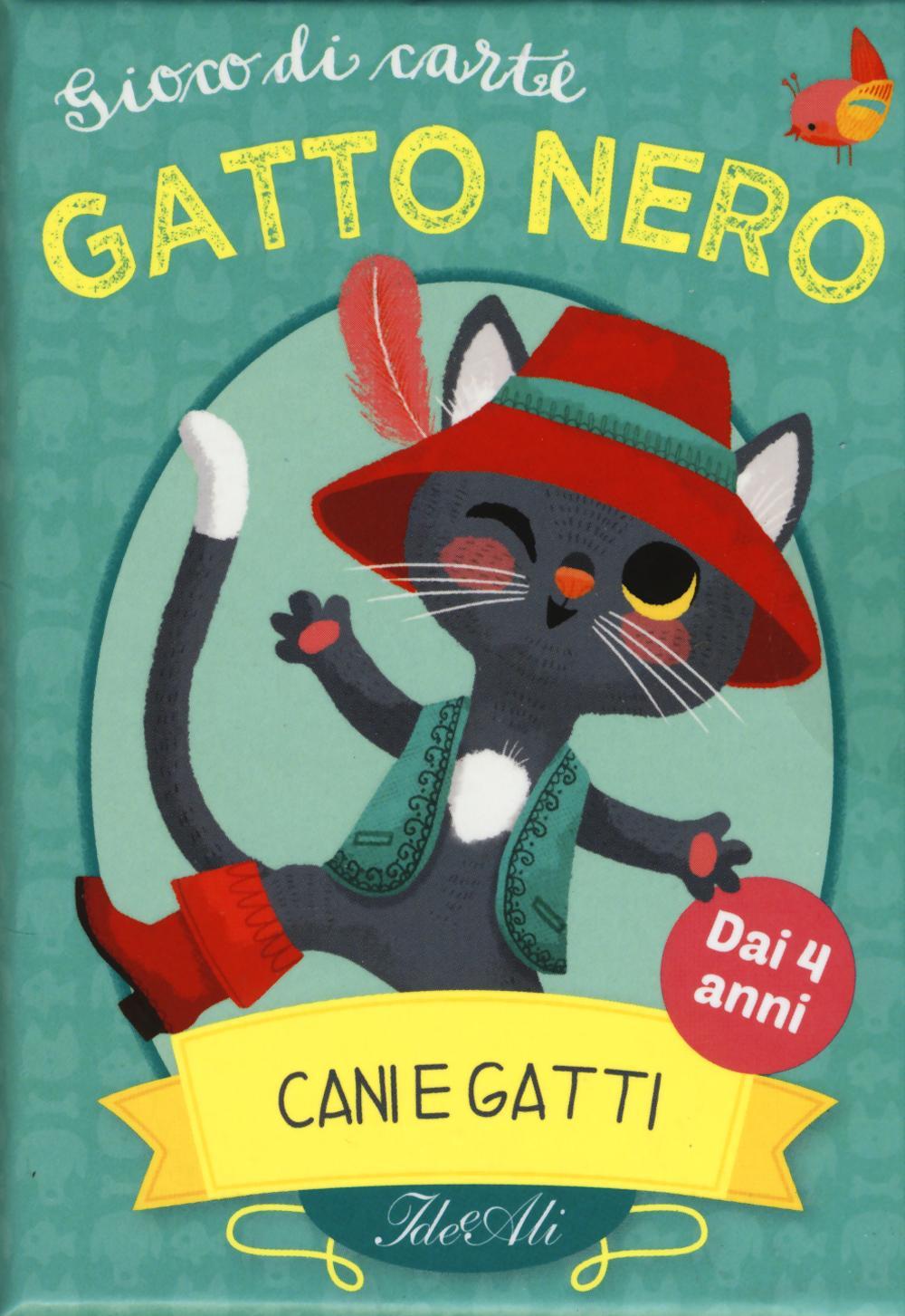 Cani e gatti. Gatto nero. Gioco di carte