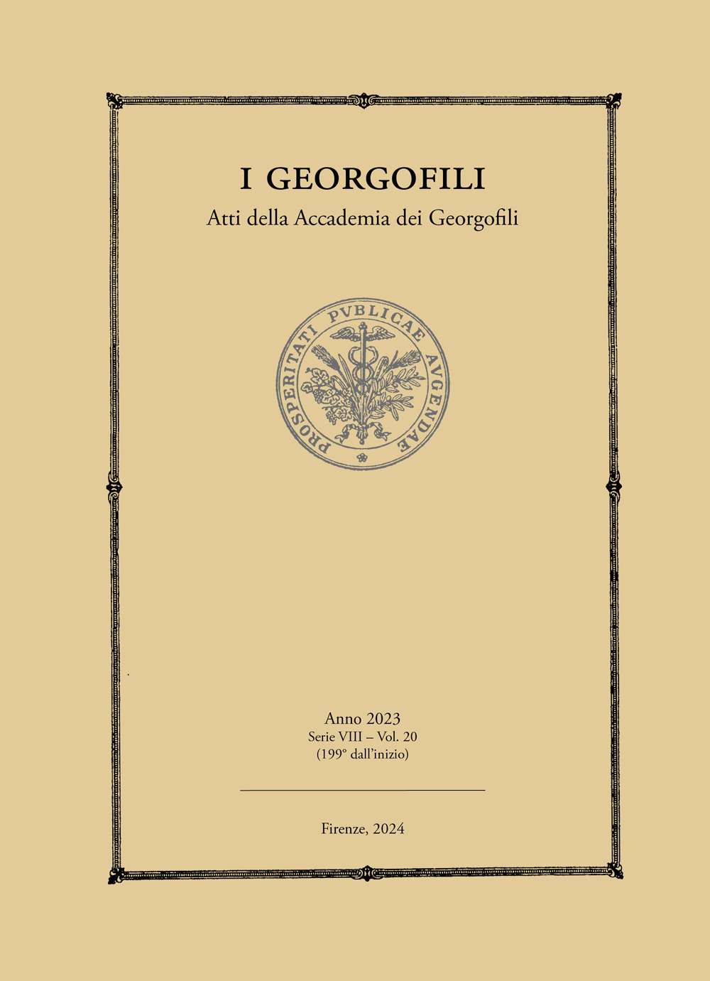 I Georgofili. Atti della Accademia dei Georgofili (2023). Vol. 20