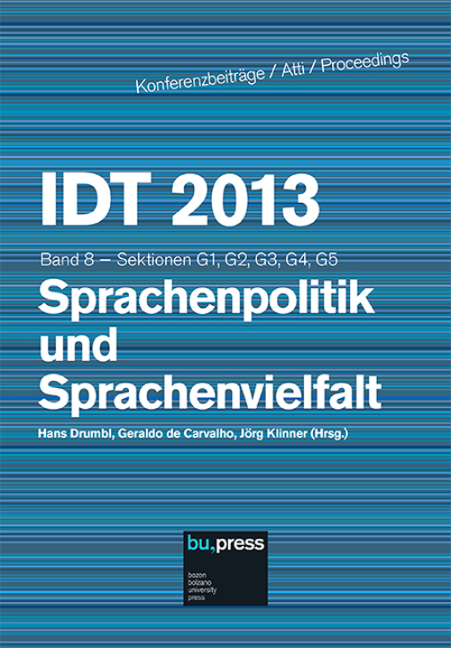 IDT 2013. Sprachenpolitik und Sprachenvielfalt. Sektionen G1, G2, G3, G4, G5. Vol. 8