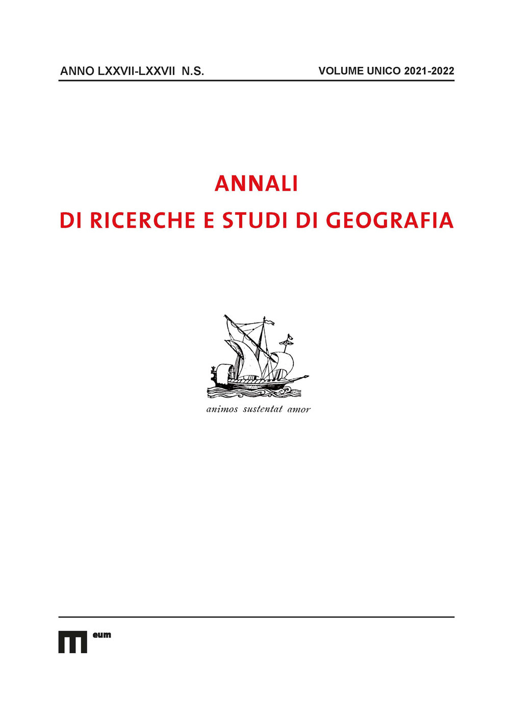 Annali di ricerche e studi di geografia (2021-2022)