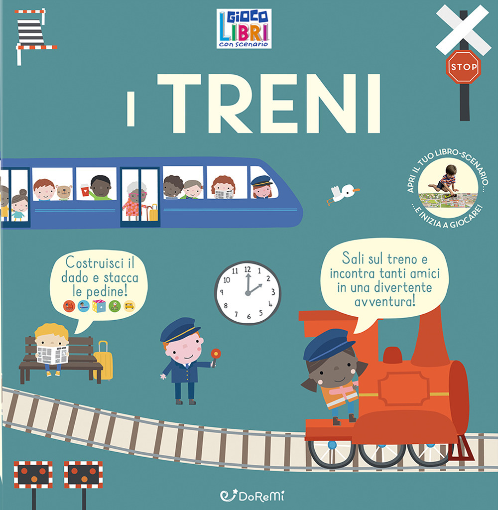 I treni. Giocolibri con scenario. Ediz. illustrata. Con scenario