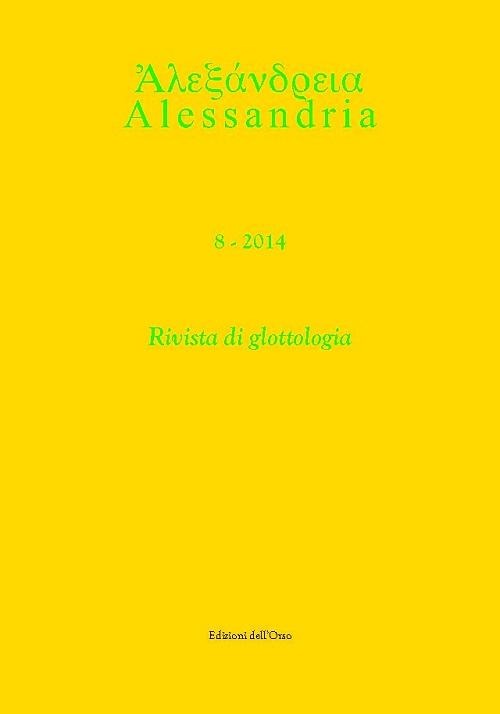 Alessandria. Rivista di glottologia (2014). Vol. 8