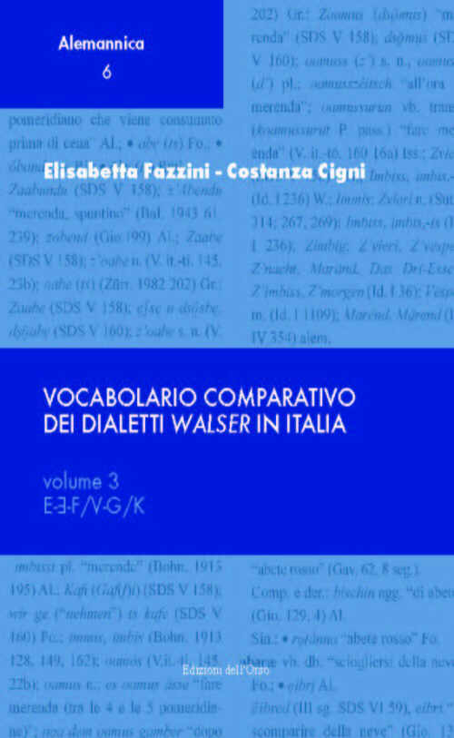 Vocabolario comparativo dei dialetti walser in Italia. Vol. 3