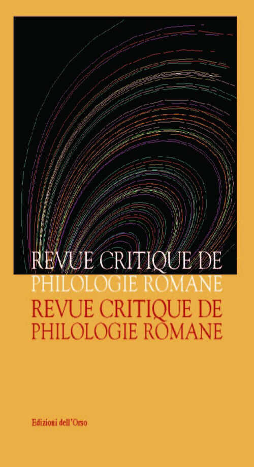 Revue critique de philologie romane (2015). Vol. 16