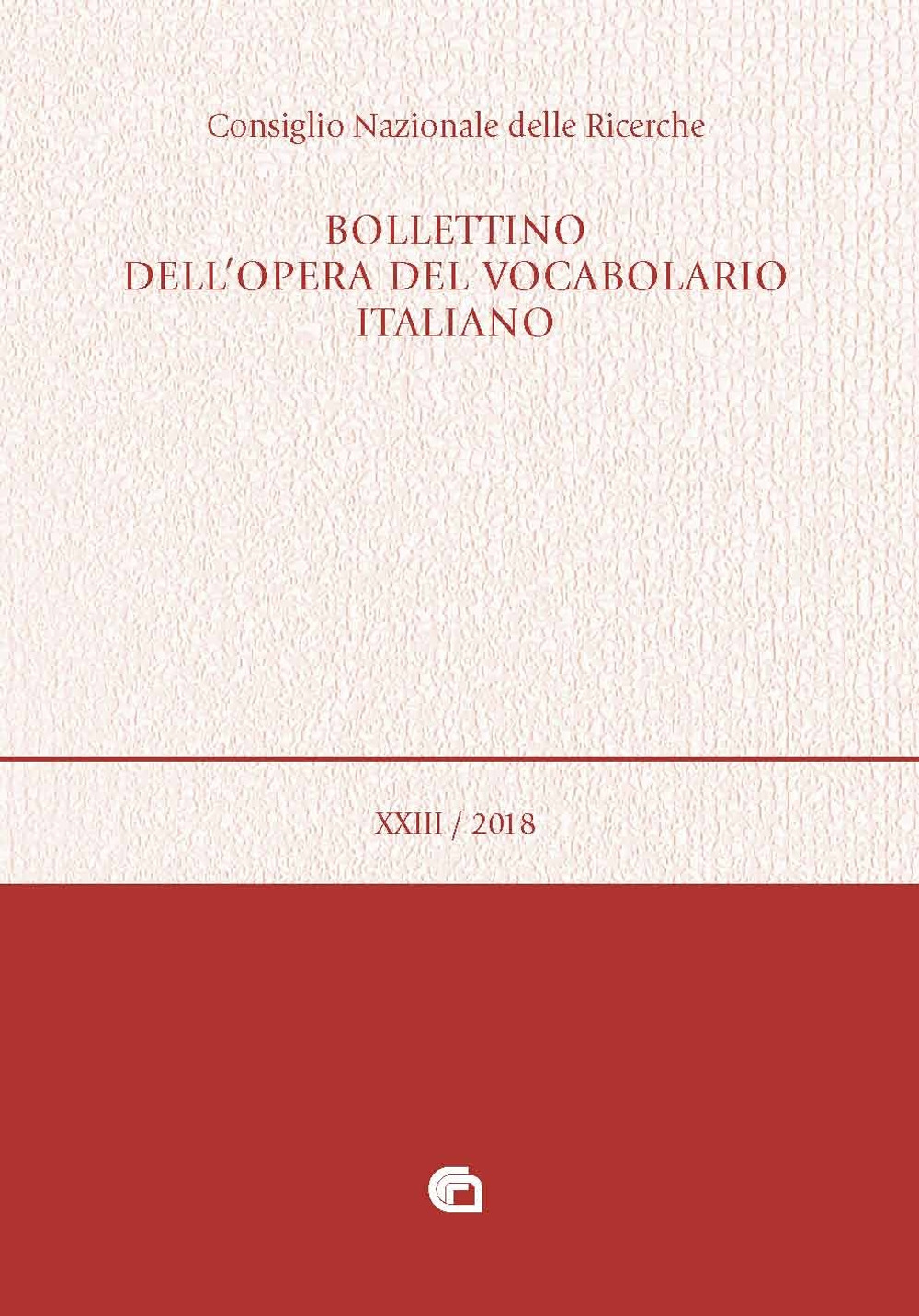 Bollettino dell'opera del vocabolario italiano (2018). Vol. 23