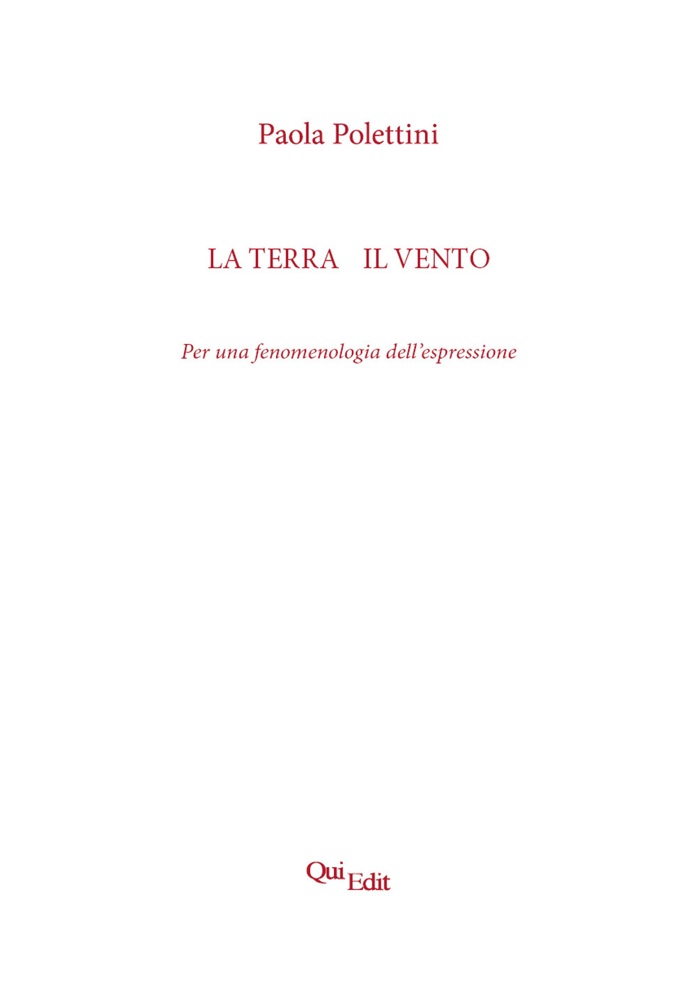 La terra e il vento. Per una fenomenologia dell'espressione