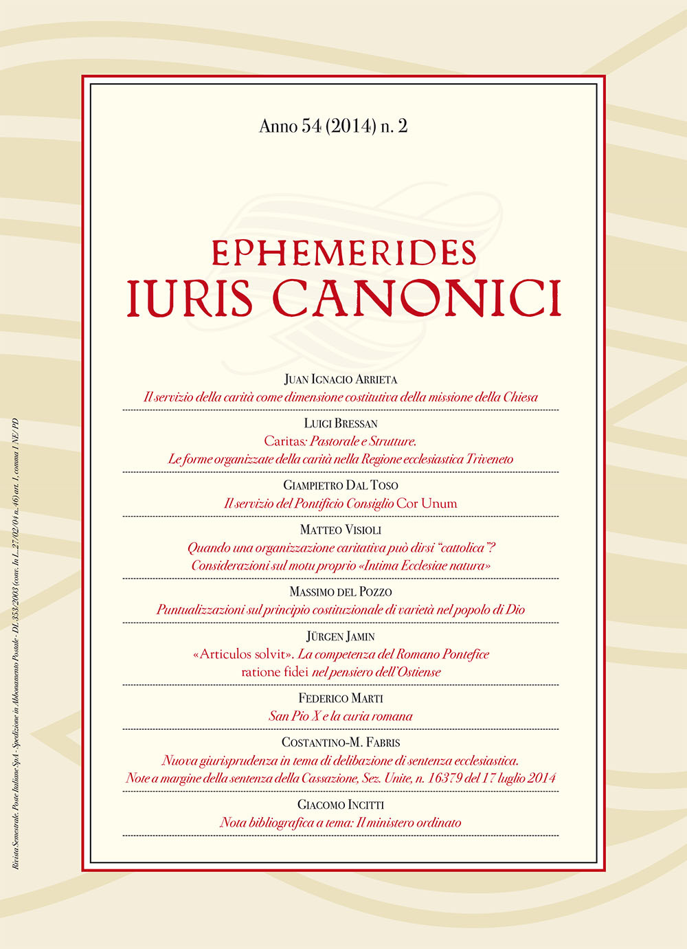 Ephemerides Iuris canonici (2014). Vol. 2