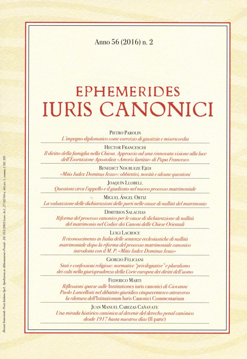 Ephemerides Iuris canonici (2016). Vol. 2