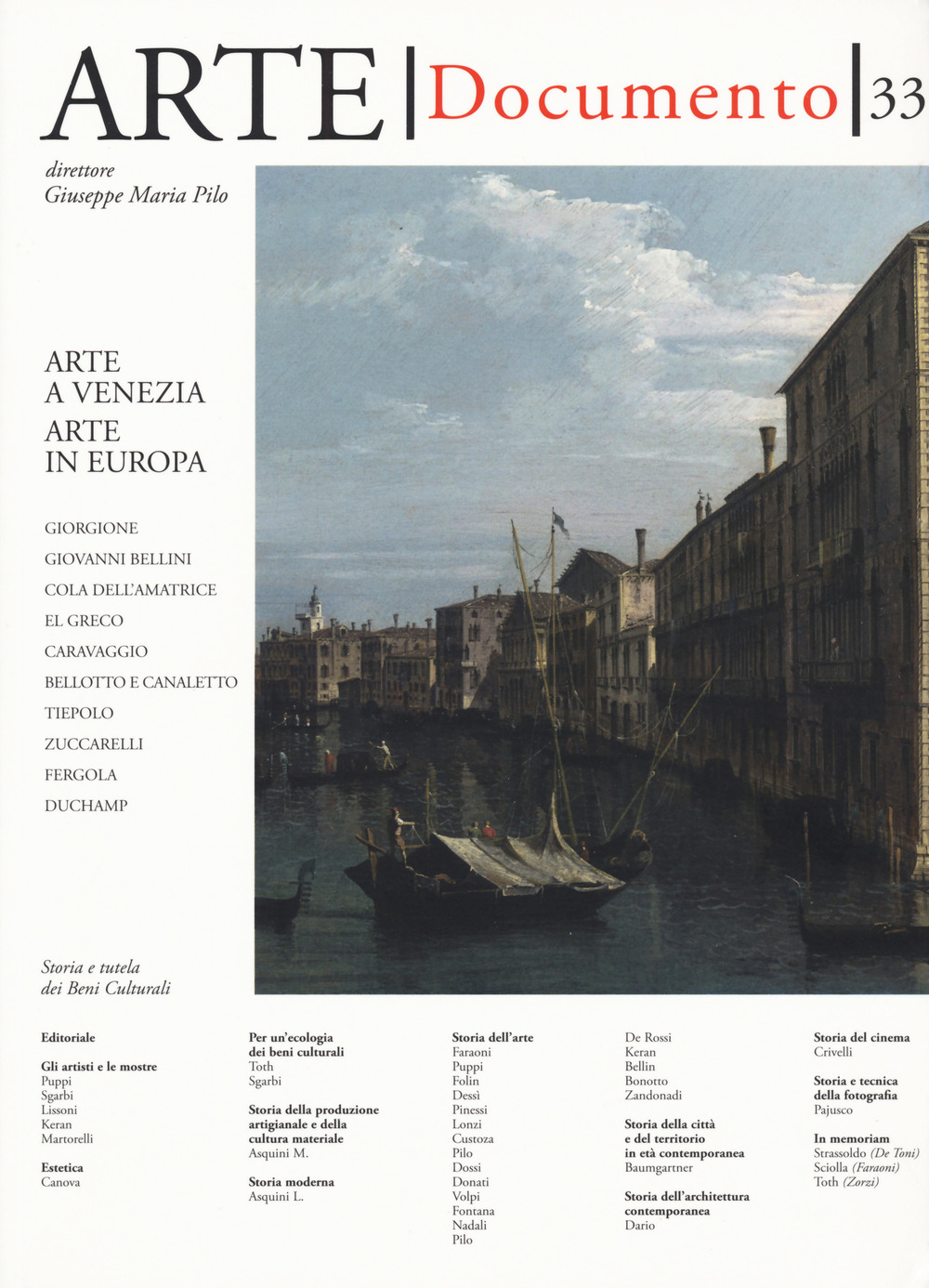 Arte. Documento. Rivista e collezione di storia e tutela dei beni culturali. Vol. 33