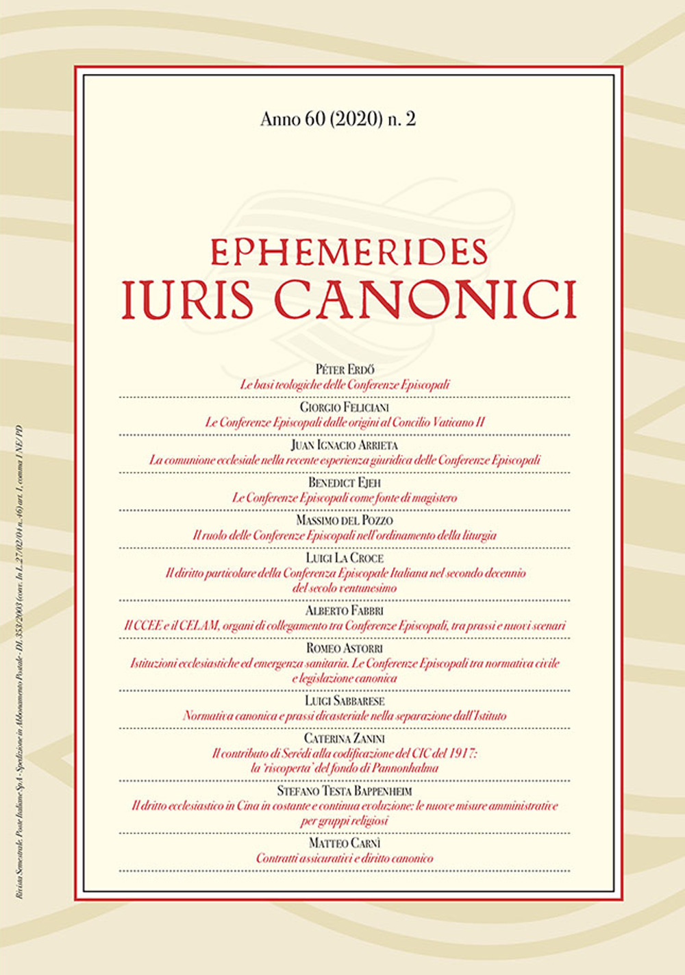 Ephemerides Iuris canonici (2020). Vol. 2