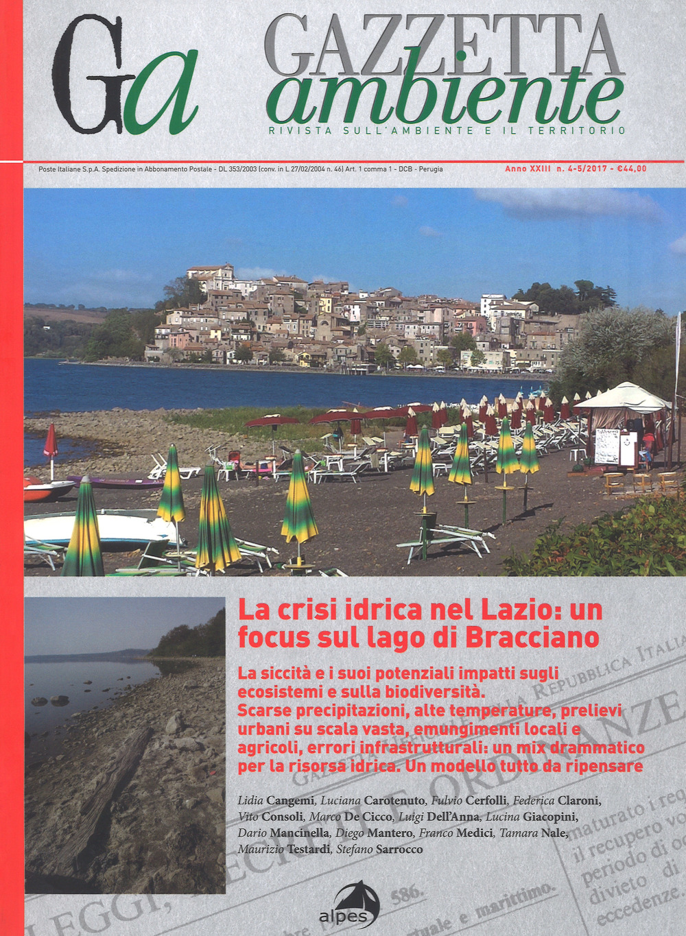 Gazzetta ambiente. Rivista sull'ambiente e il territorio (2017). Vol. 4-5: La crisi idrica nel Lazio: un focus sul lago di Bracciano