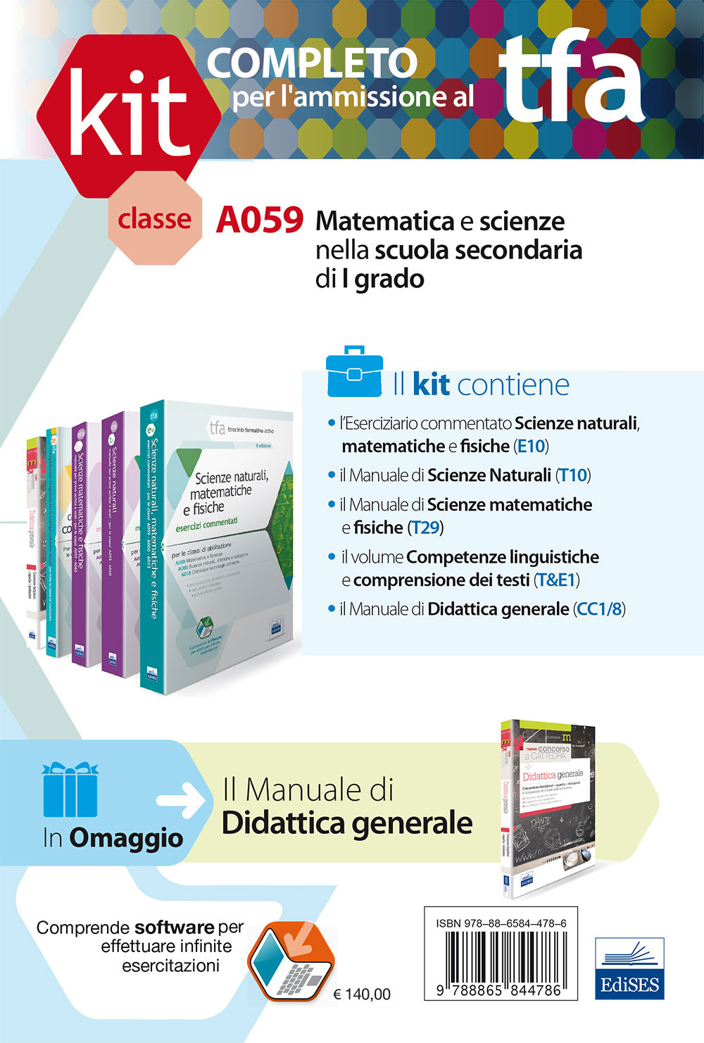 TFA. Classe A059 per prove scritte e orali. Manuale di teoria ed esercizi di scienze naturali, chimica, biologia... Kit completo. Con software di simulazione