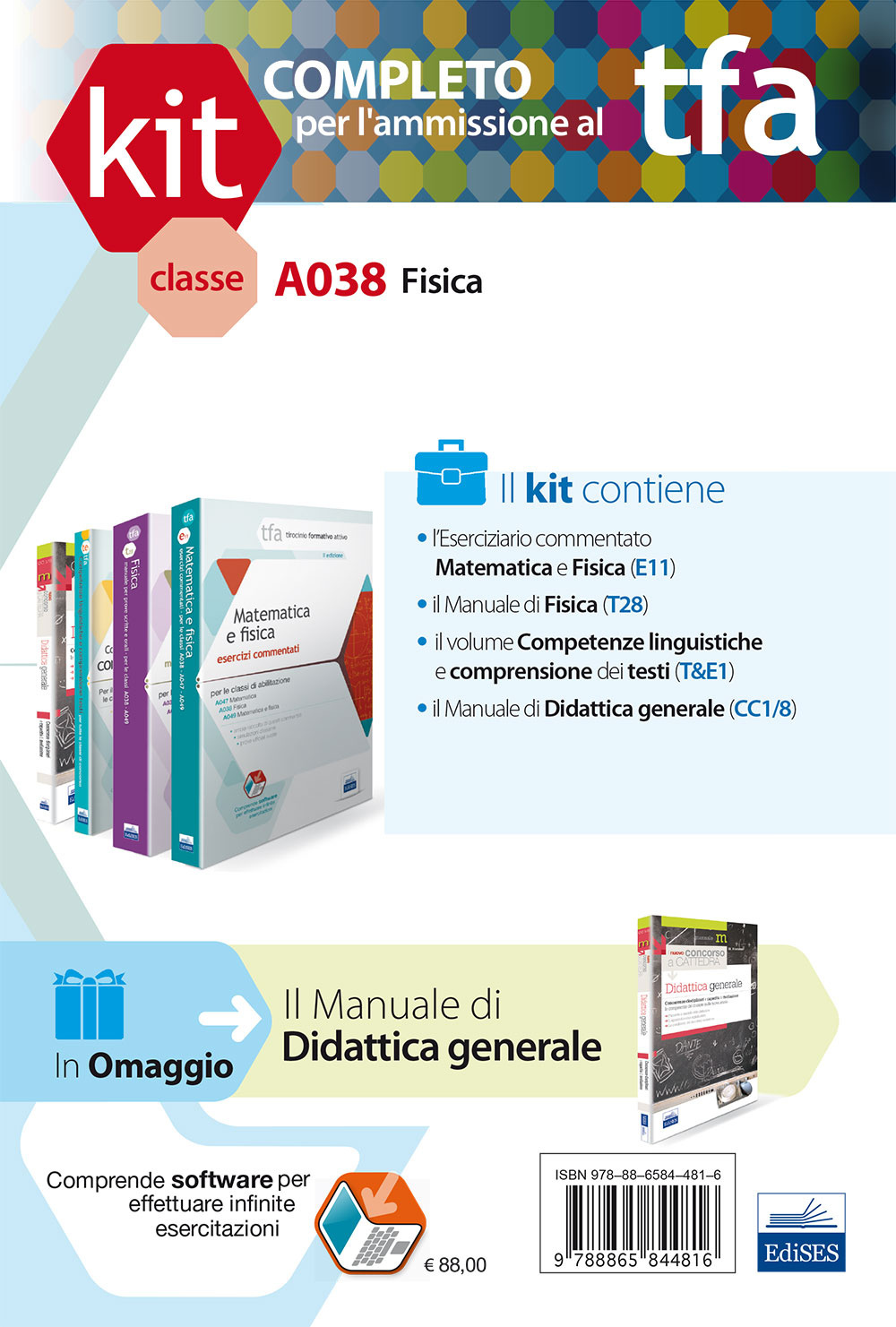 TFA. Classe A038 per prove scritte e orali. Manuali di teoria ed esercizi di fisica. Kit completo. Con software di simulazione