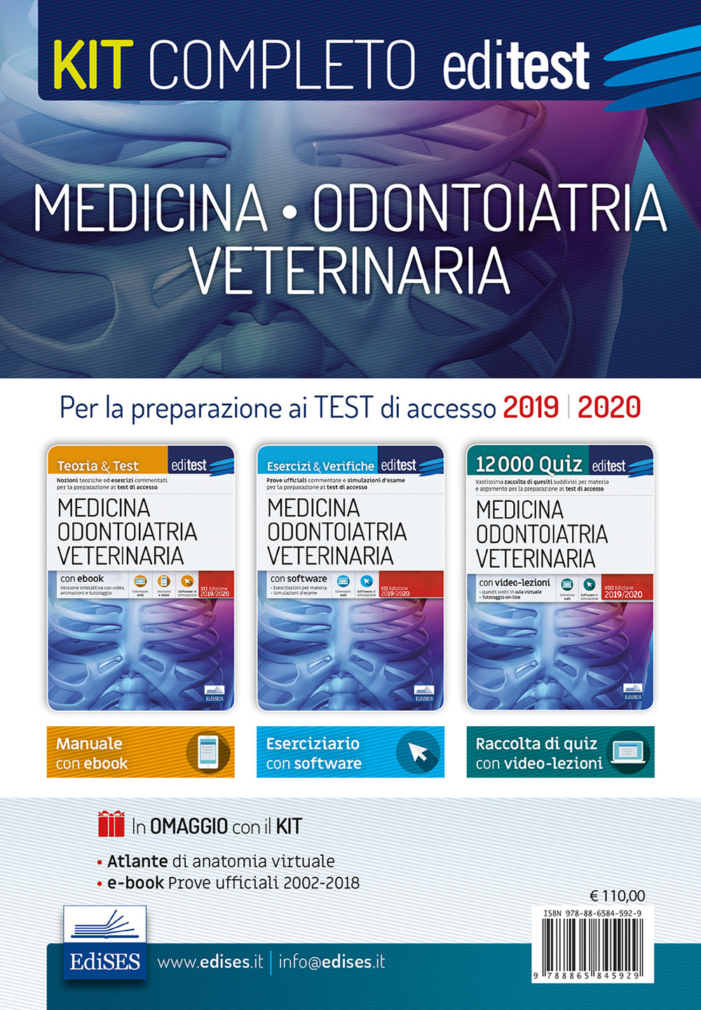 Kit completo medicina, odontoiatria, veterinaria. Teoria, esercizi svolti, prove ufficiali commentate e simulazioni d'esame per i test di accesso. Con e-book. Con software di simulazione