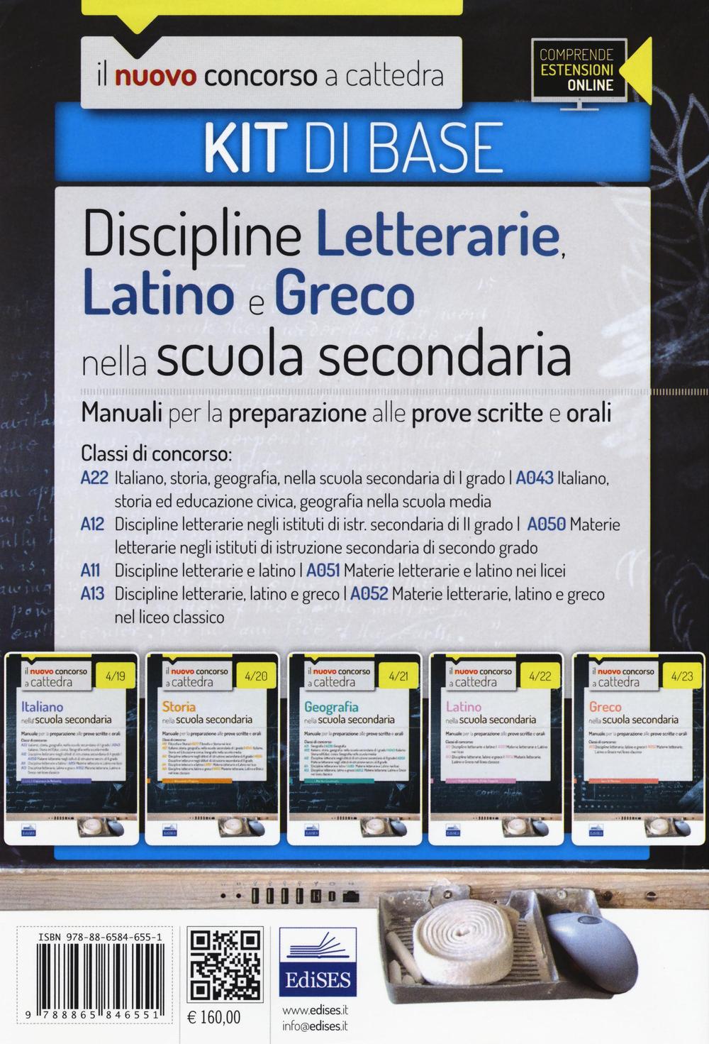 CC 4/6 discipline letterarie, latino e greco. Manuali... Classi di concorso: A22, A043, A12, A050, A11, A051, A13, A052. Kit di base. Con espansione online