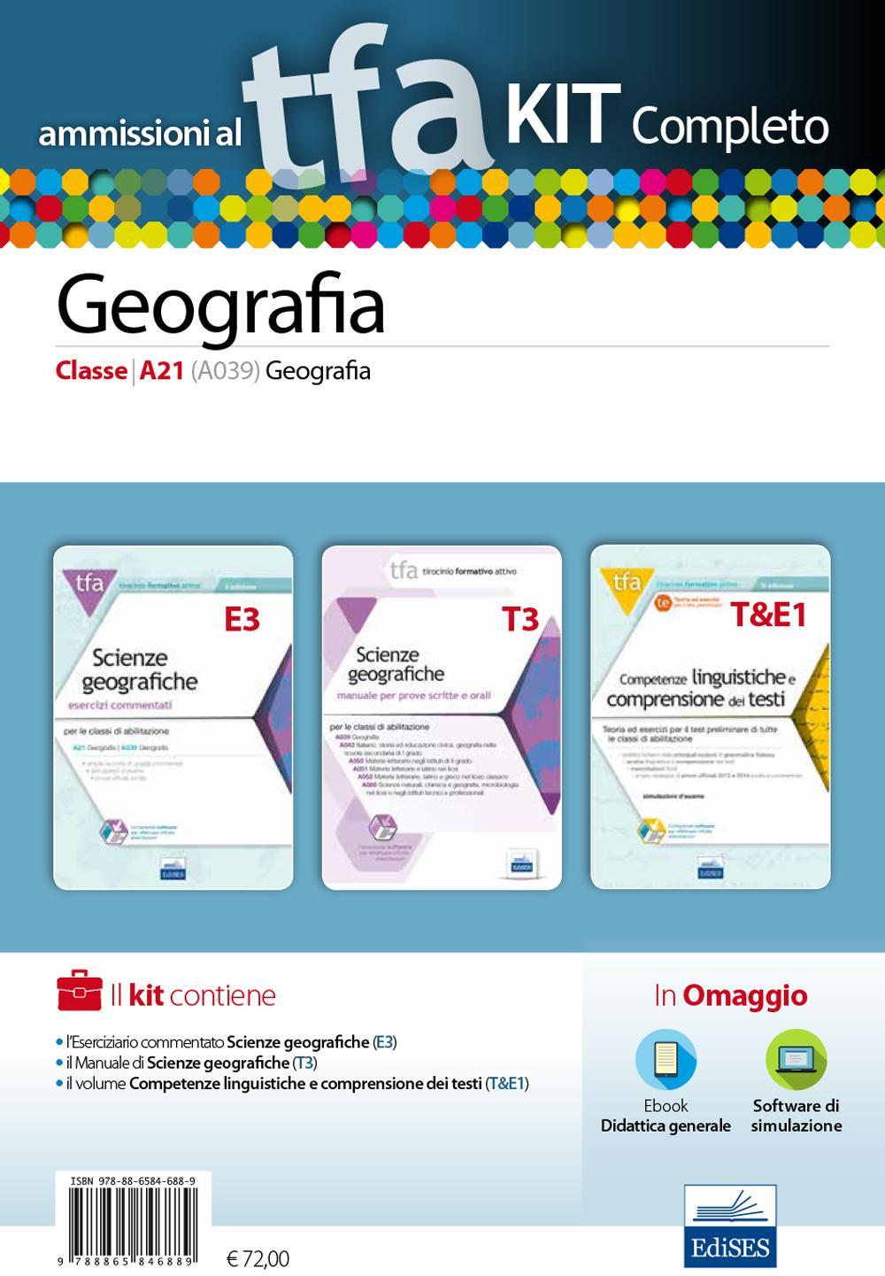 TFA. Geografia classe A21 (A039) per prove scritte e orali. Kit completo. Con software di simulazione