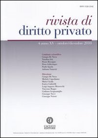 Rivista di diritto privato (2010). Vol. 4