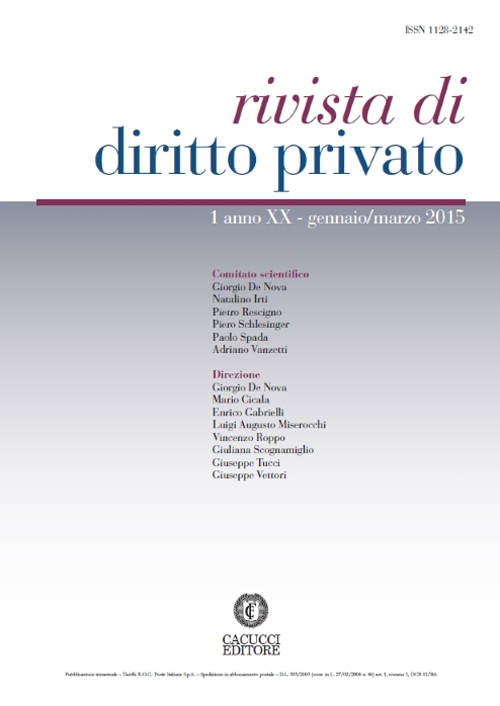 Rivista di diritto privato (2015). Vol. 1