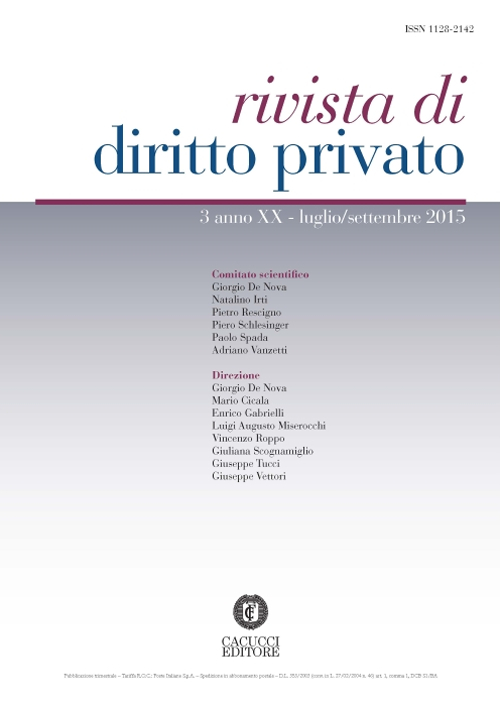 Rivista di diritto privato (2015). Vol. 3