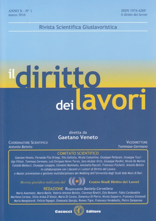 Il diritto dei lavori (2016). Vol. 1