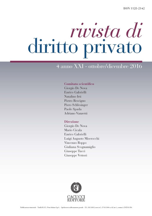 Rivista di diritto privato (2016). Vol. 4