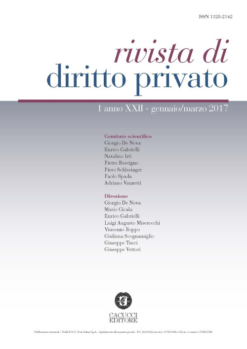 Rivista di diritto privato (2017). Vol. 1: Gennaio-marzo