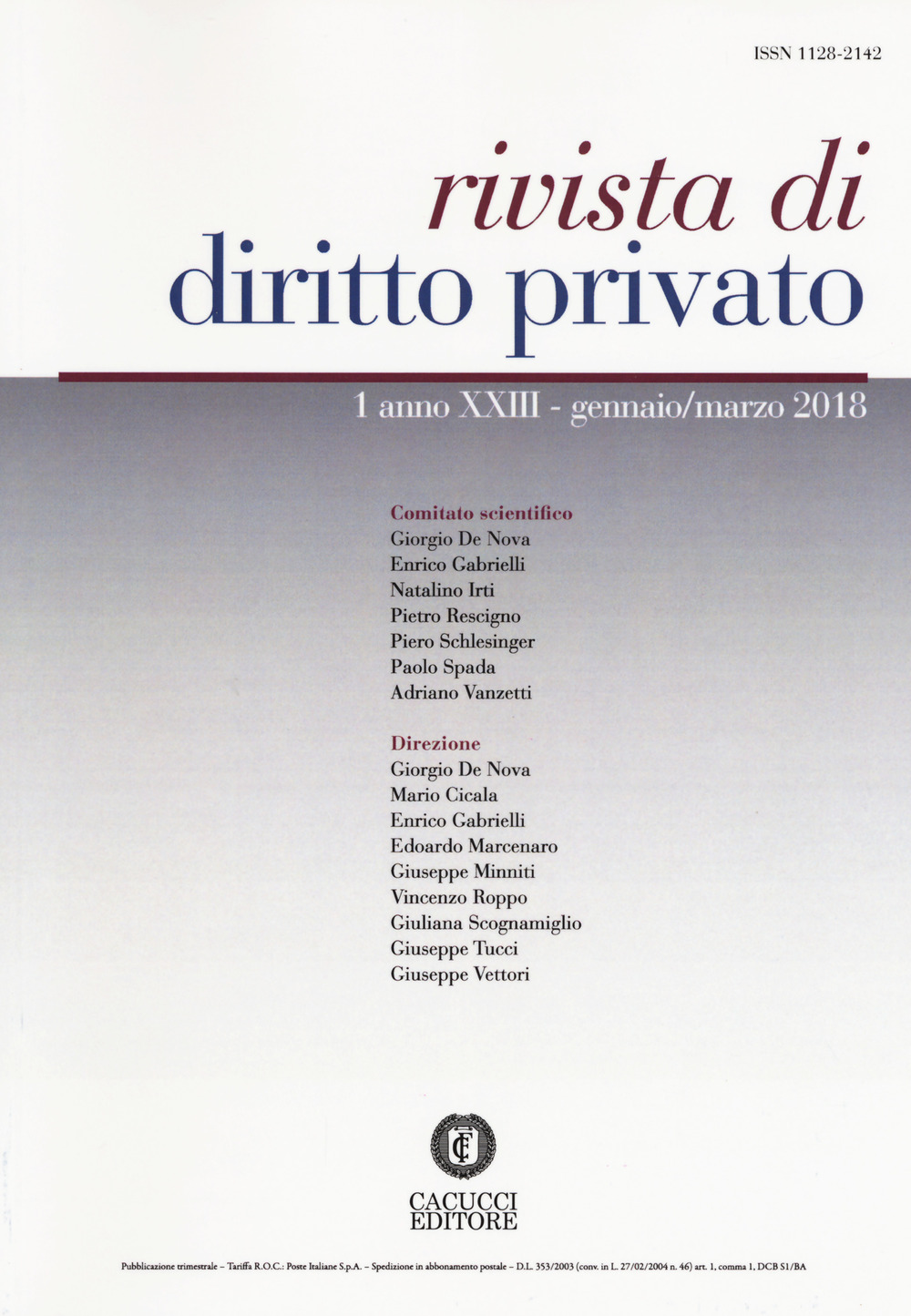 Rivista di diritto privato (2018). Vol. 1: Gennaio-Marzo