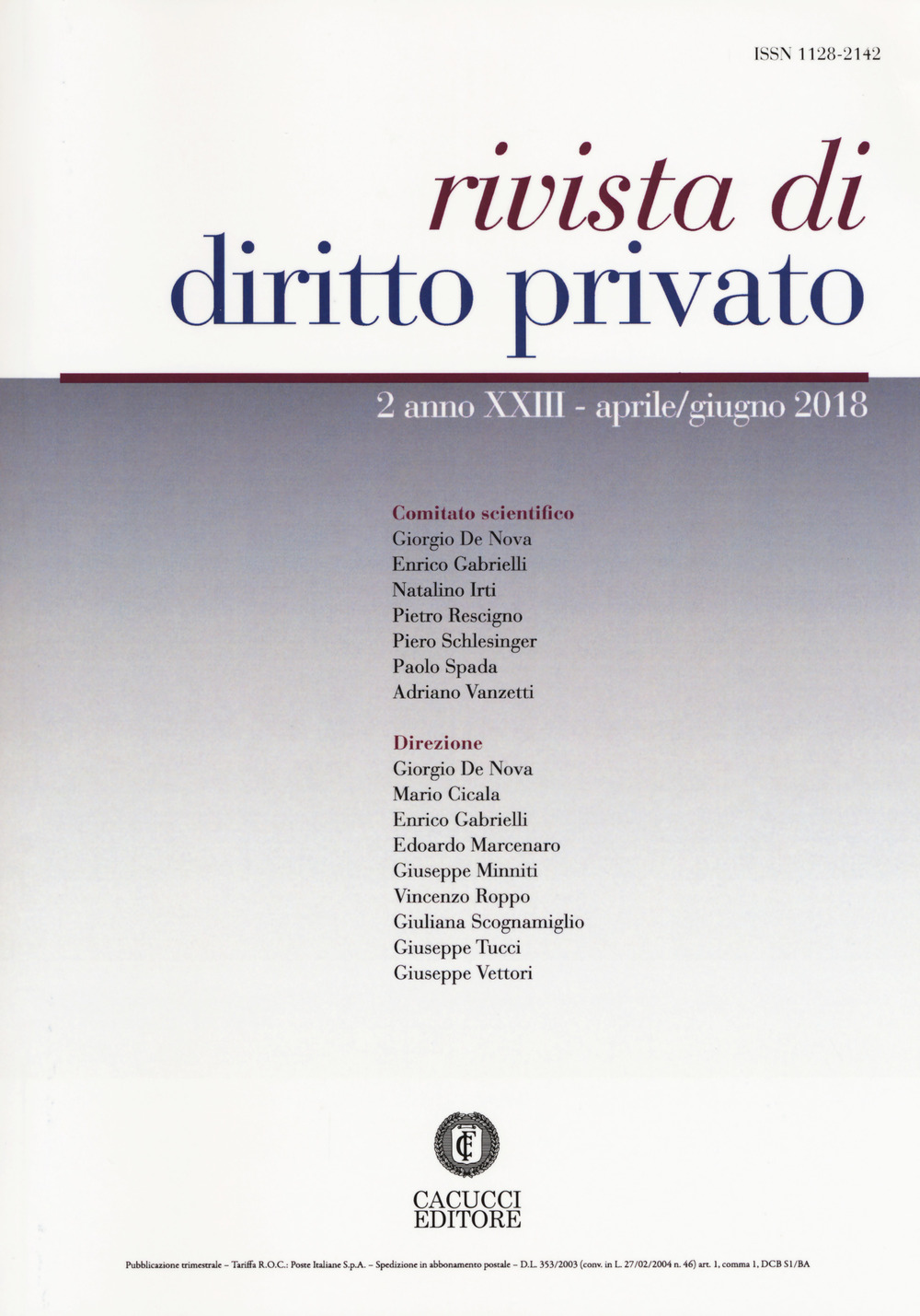 Rivista di diritto privato (2018). Vol. 2: Aprile-Giugno