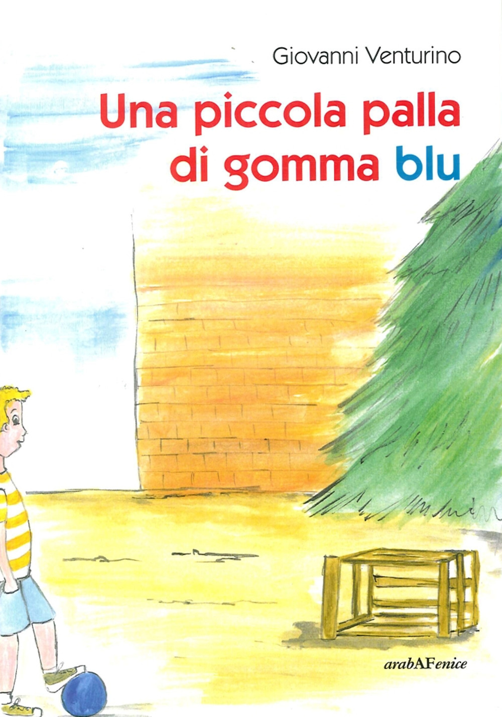 Piccola palla di gomma blu