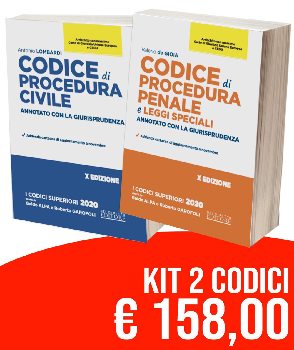 Kit Codici Esame Avvocato 2021: Codice civile. Annotato con la giurisprudenza-Codice di procedura penale e leggi speciali. Annotato con la giurisprudenza