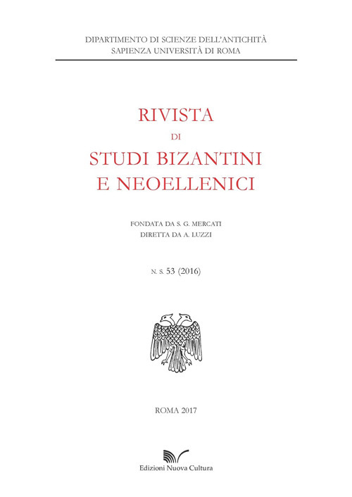 Rivista di studi bizantini e neoellenici (2016). Vol. 53