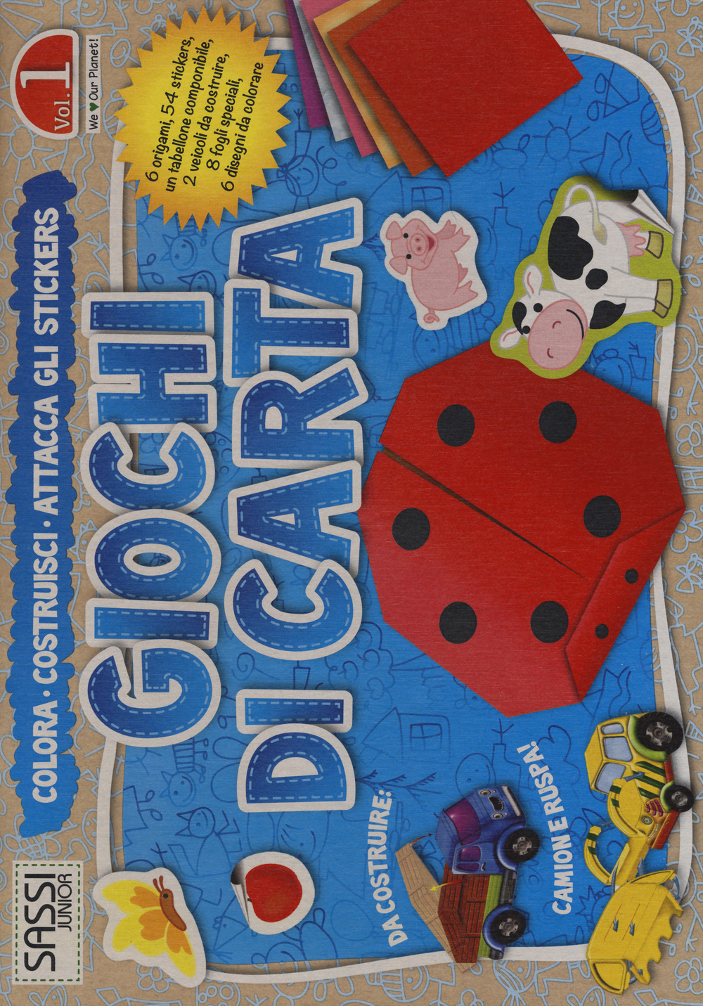 Giochi di carta. Colora, costruisci, attacca gli stickers. Vol. 1