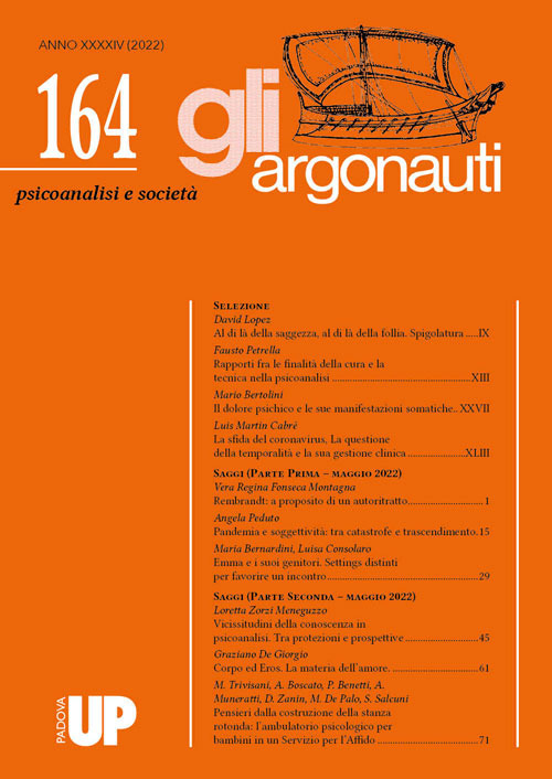 Gli argonauti. Psicoanalisi e società (2022). Vol. 164