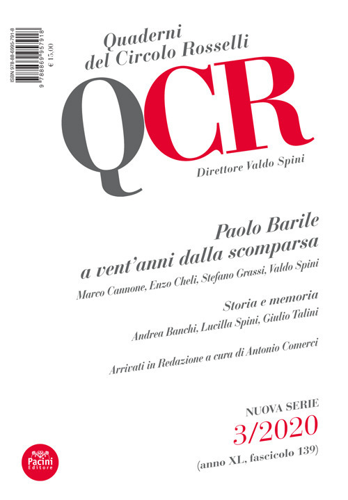 QCR. Quaderni del Circolo Fratelli Rosselli (2020). Vol. 3: Paolo Barile a vent'anni dalla scomparsa